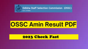 OSSC Amin Result